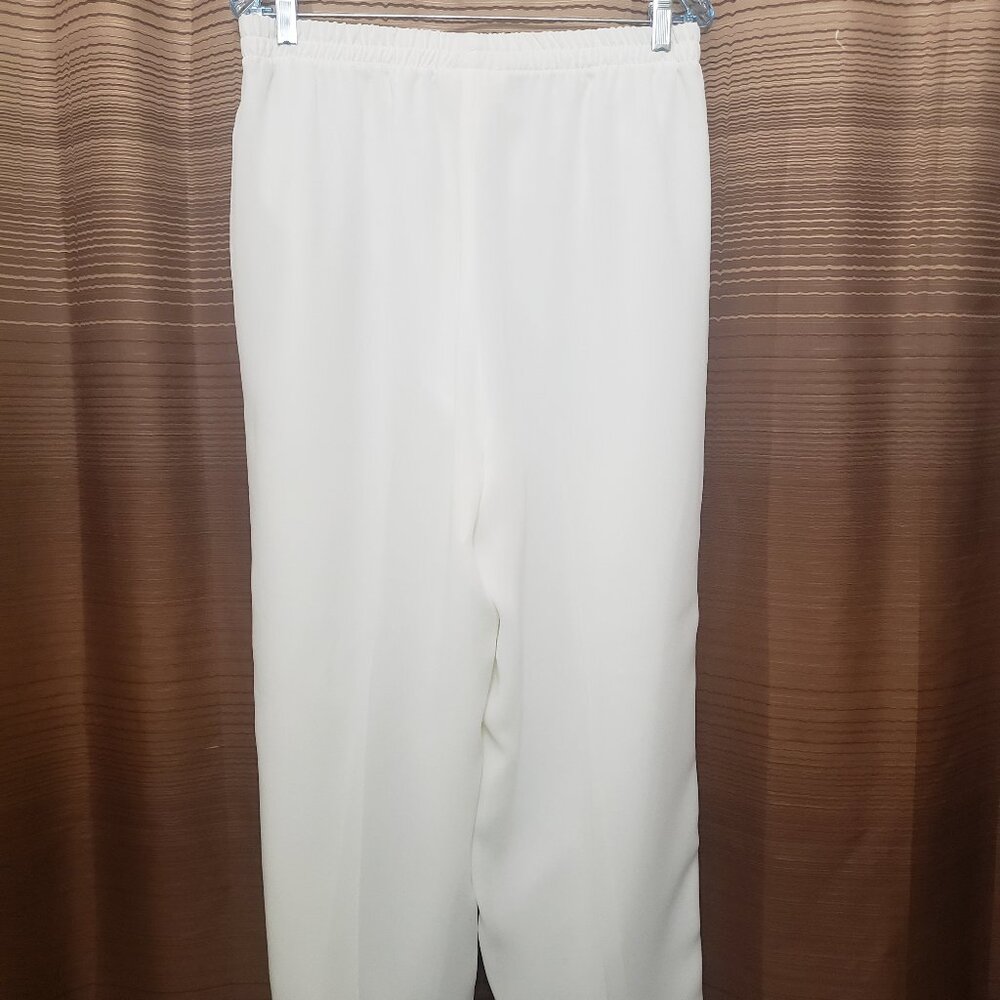 Mark & John Cream Slacks | Lined | Elastic Waist | Classic Tailored Comfort | XL